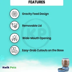 Petmate Replendish Automatic Dog & Cat Gravity Feeder with Microban Pearl Peacock Blue Small