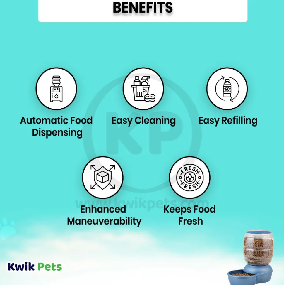 Petmate Replendish Automatic Dog & Cat Gravity Feeder with Microban Pearl Peacock Blue Small