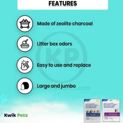 Petmate Zeolite Filter for Hooded Cat Litter Pan Black Jumbo