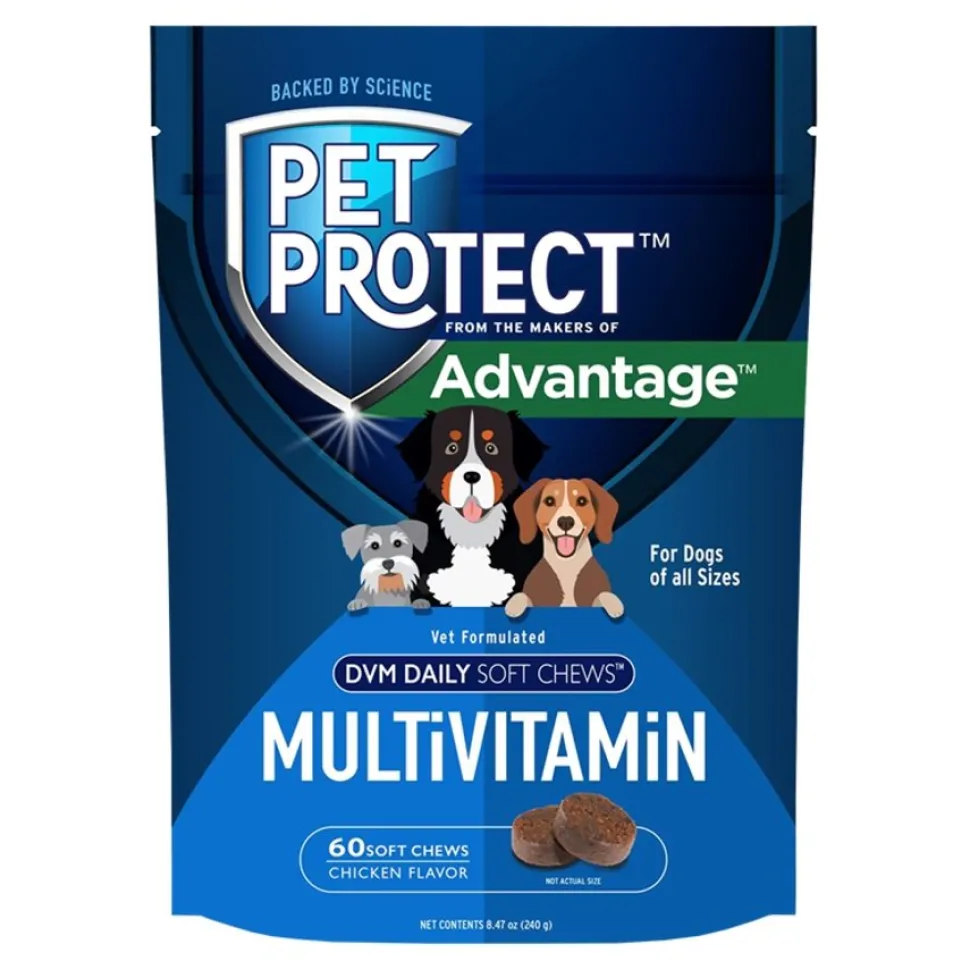 Pet Protect DVM Daily Multivitamin Soft Chews for Dogs Chicken 60 Count 8.47-oz