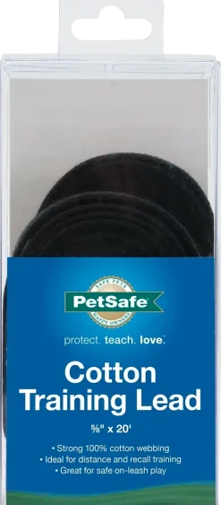PetSafe Cotton Training Lead for Dogs Black 5/8 In X 20 ft