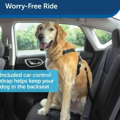 PetSafe 3-in-1 Reflective Dog Harness with Car Control Strap Black Large