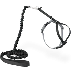 PetSafe Premier Come With Me Kitty Harness & Bungee Leash Combo Black/Silver Large