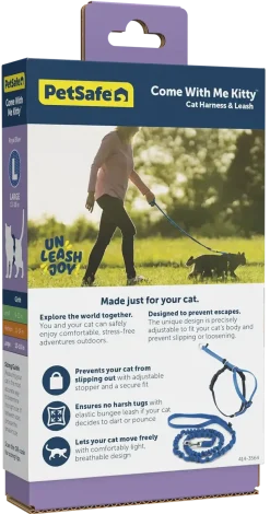 PetSafe Premier Come With Me Kitty Harness & Bungee Leash Combo Royal Blue/Navy Large