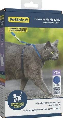 PetSafe Premier Come With Me Kitty Harness & Bungee Leash Combo Royal Blue/Navy Large