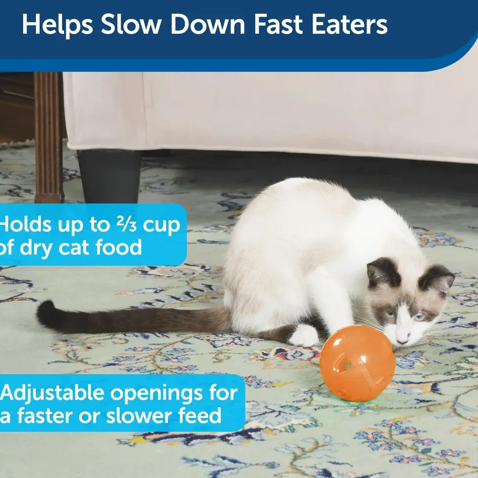 PetSafe SlimCat Interactive Cat Feeder Ball Orange