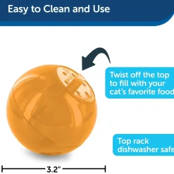 PetSafe SlimCat Interactive Cat Feeder Ball Orange