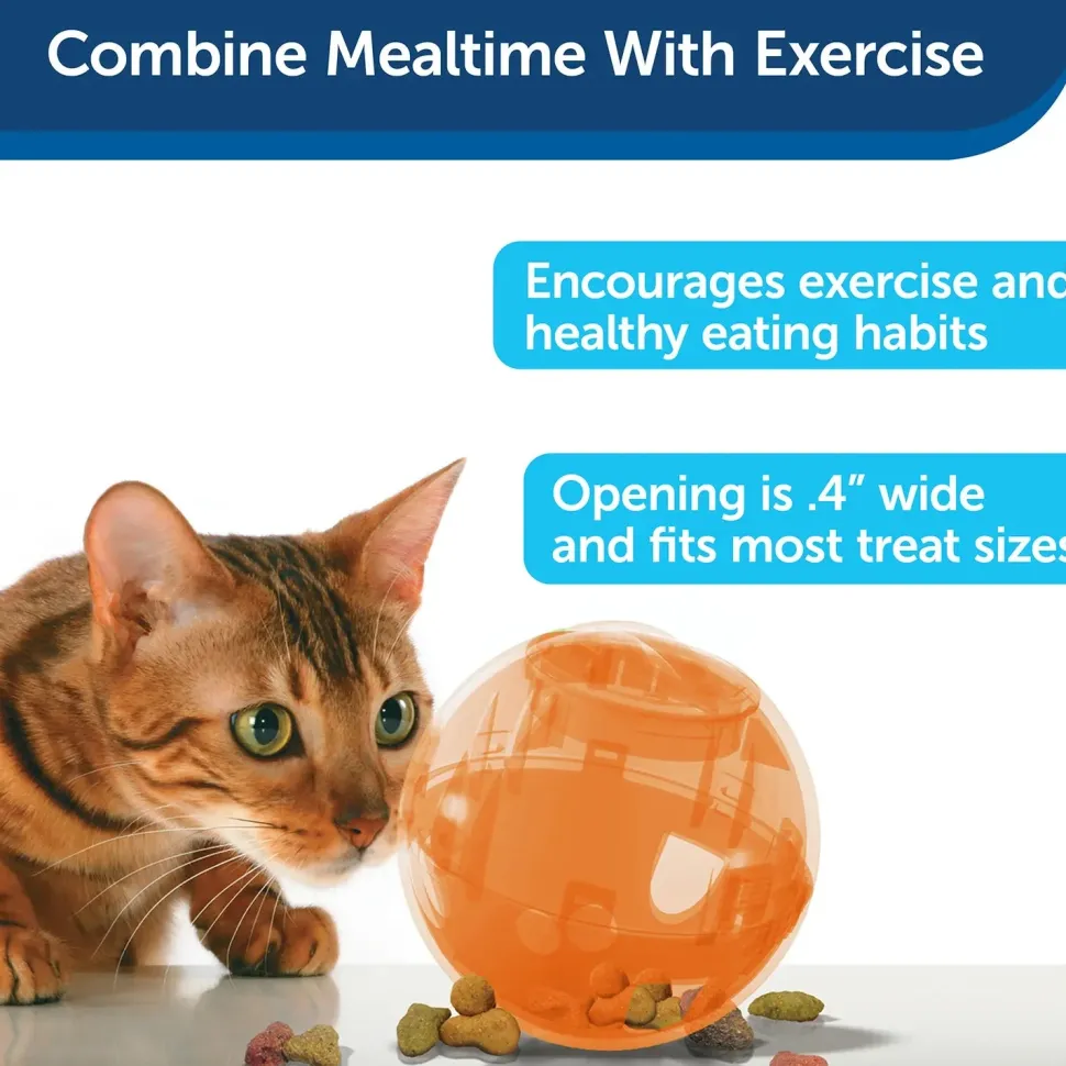 PetSafe SlimCat Interactive Cat Feeder Ball Orange
