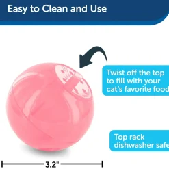 PetSafe SlimCat Interactive Cat Feeder Ball Pink