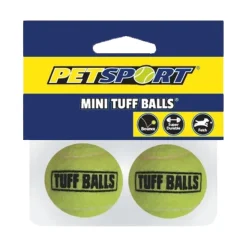 Petsport USA Mini Tuff Ball Dog Toy Yellow 2 Count 1.5-in