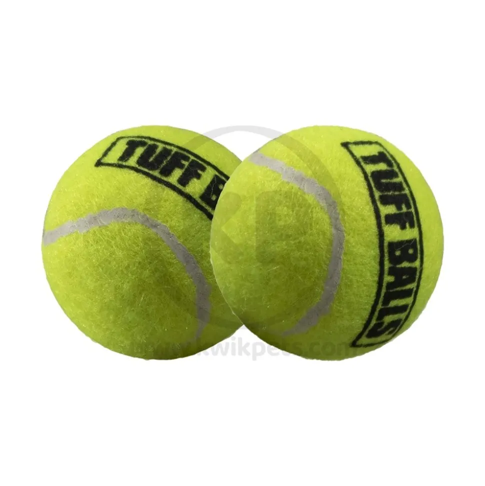 Petsport USA Mini Tuff Ball Dog Toy Yellow 2 Count 1.5-in