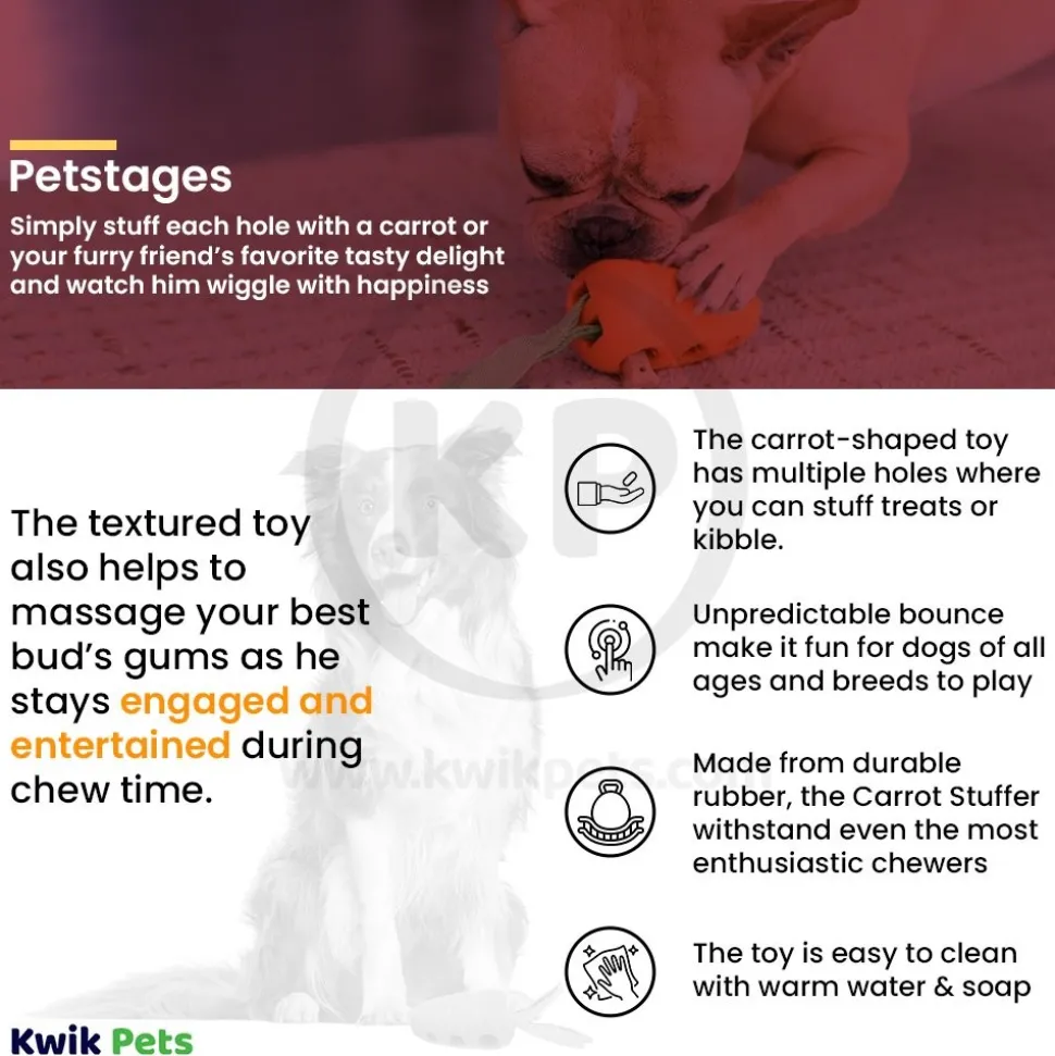 Petstages Carrot Stuffer Treat-Dispensing Interactive Dog Toy