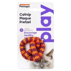 Petstages Catnip Plaque Away Pretzel Dental Cat Toy Assorted One Size
