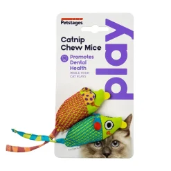 Petstages Dental Health Catnip Chew Mice Cat Toy Multicolor One Size 2 Count