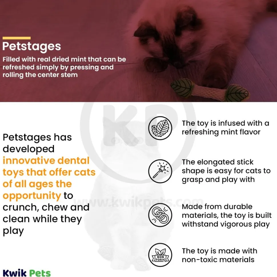 Petstages Fresh Breath Mint Stick Cat Toy One Size