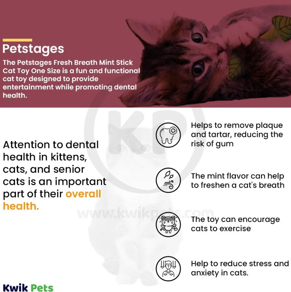 Petstages Fresh Breath Mint Stick Cat Toy One Size