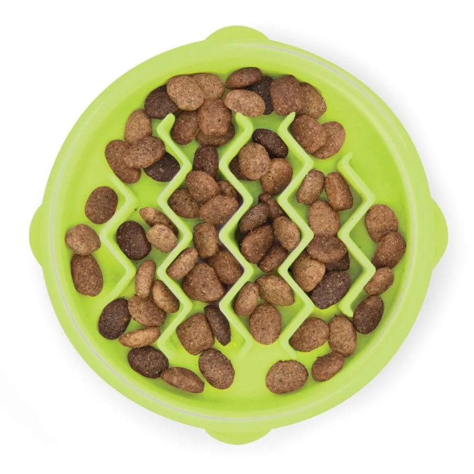 Petstages Hound Kitty Slow Feeder Cat Bowl Green Extra Small 6-oz