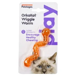 Petstages ORKAKat Catnip Infused Wiggle Worm Cat Toy Orange One Size