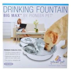 Pioneer Pet Big Max Stainless Steel Dog & Cat Drinking Fountain 128-oz