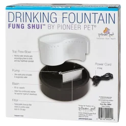 Pioneer Pet Fung Shui Plastic Dog & Cat Drinking Fountain Black & White 60-oz