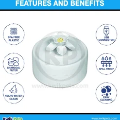 Pioneer Pet Magnolia Premium Plastic Dog & Cat Drinking Fountain White 55-oz