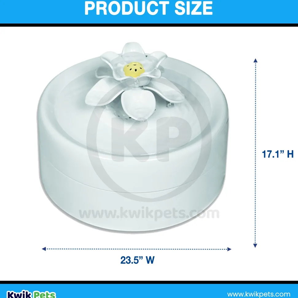 Pioneer Pet Magnolia Premium Plastic Dog & Cat Drinking Fountain White 55-oz