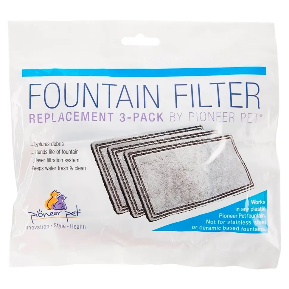 Pioneer Pet Plastic Fountain Replacement Filters For Dog & Cat 3 Count