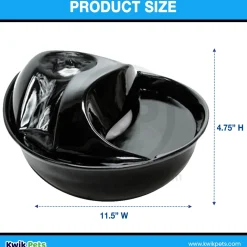 Pioneer Pet Raindrop Ceramic Dog & Cat Drinking Fountain Black 60-oz