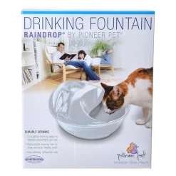 Pioneer Pet Raindrop Ceramic Dog & Cat Drinking Fountain White 60-oz