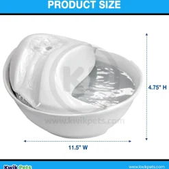 Pioneer Pet Raindrop Ceramic Dog & Cat Drinking Fountain White 60-oz