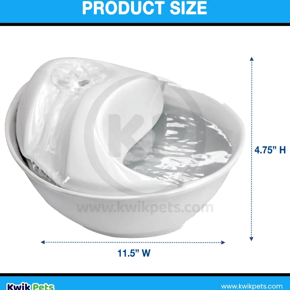 Pioneer Pet Raindrop Ceramic Dog & Cat Drinking Fountain White 60-oz