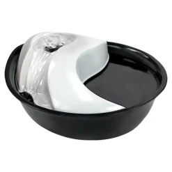 Pioneer Pet Raindrop Design Plastic Dog & Cat Drinking Fountain Black & White 60-oz