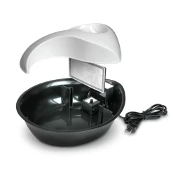 Pioneer Pet Raindrop Design Plastic Dog & Cat Drinking Fountain Black & White 60-oz