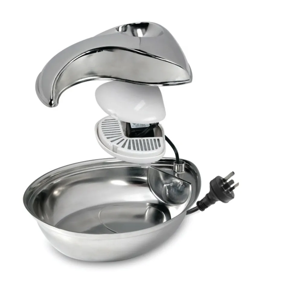 Pioneer Pet Raindrop Stainless Steel Dog & Cat Drinking Fountain 60-oz