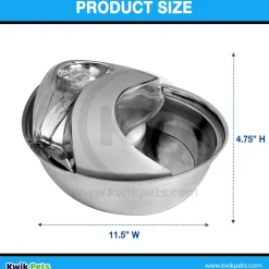 Pioneer Pet Raindrop Stainless Steel Dog & Cat Drinking Fountain 60-oz