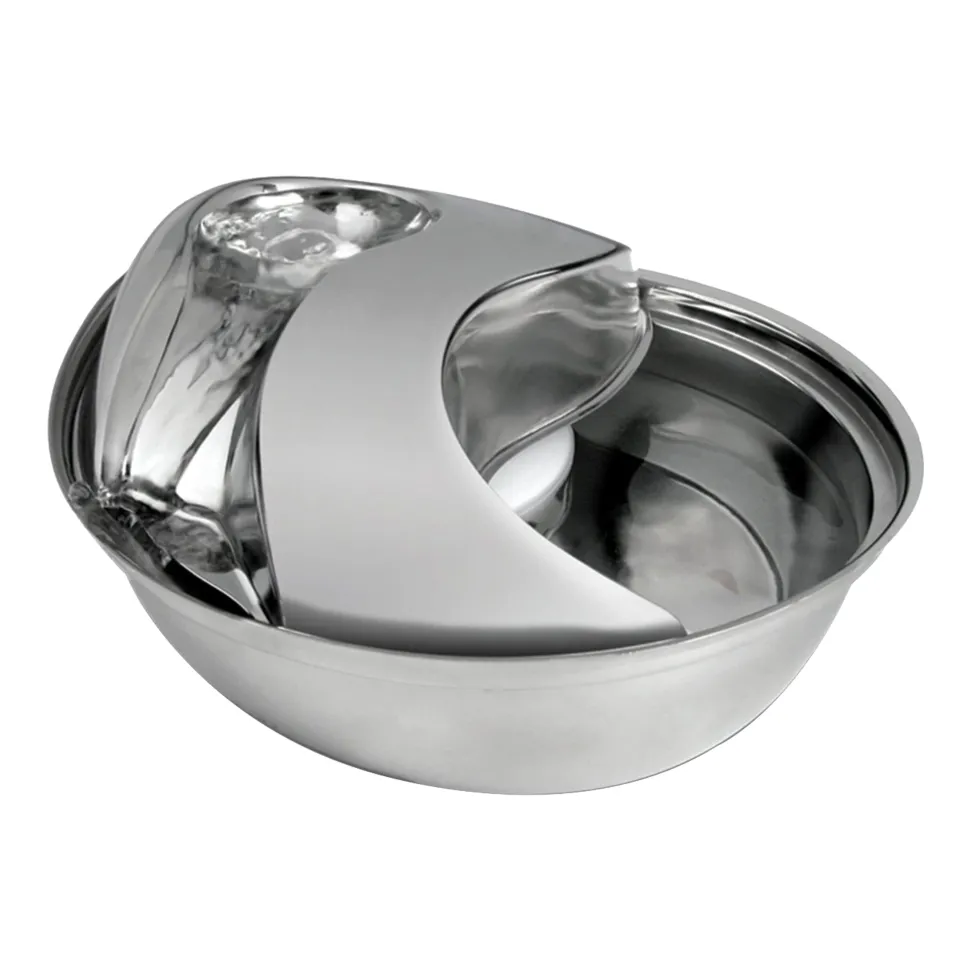 Pioneer Pet Raindrop Stainless Steel Dog & Cat Drinking Fountain 60-oz