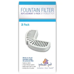 Pioneer Pet Replacement Filters for Dog & Cat Ceramic and Stainless Steel Fountains 3 Count