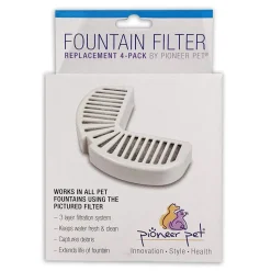 Pioneer Pet Replacement Filters for Dog & Cat Ceramic and Stainless Steel Fountains 4 Count