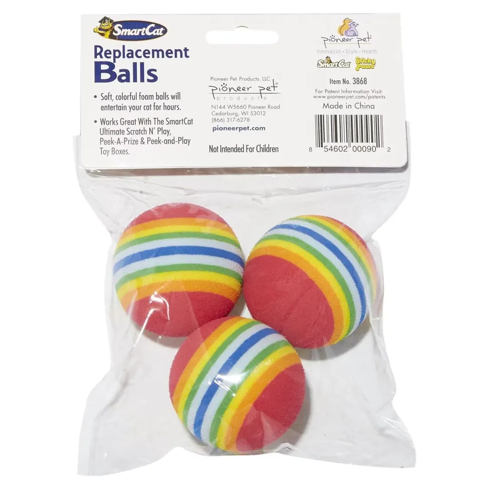 Pioneer Pet SmartCat Peek & Play Toy Box Replacement Balls 3 Count