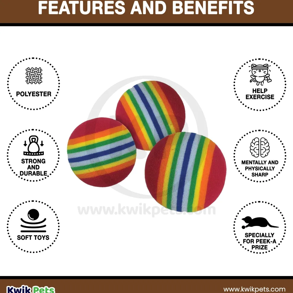 Pioneer Pet SmartCat Peek & Play Toy Box Replacement Balls 3 Count