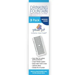 Pioneer Pet T-shaped Replacement Filters for Dog & Cat Drinking Fountain 3 Count