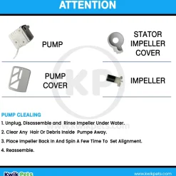 Pioneer Pet USB Fountain Pump for Dog & Cat Drinking Fountains White