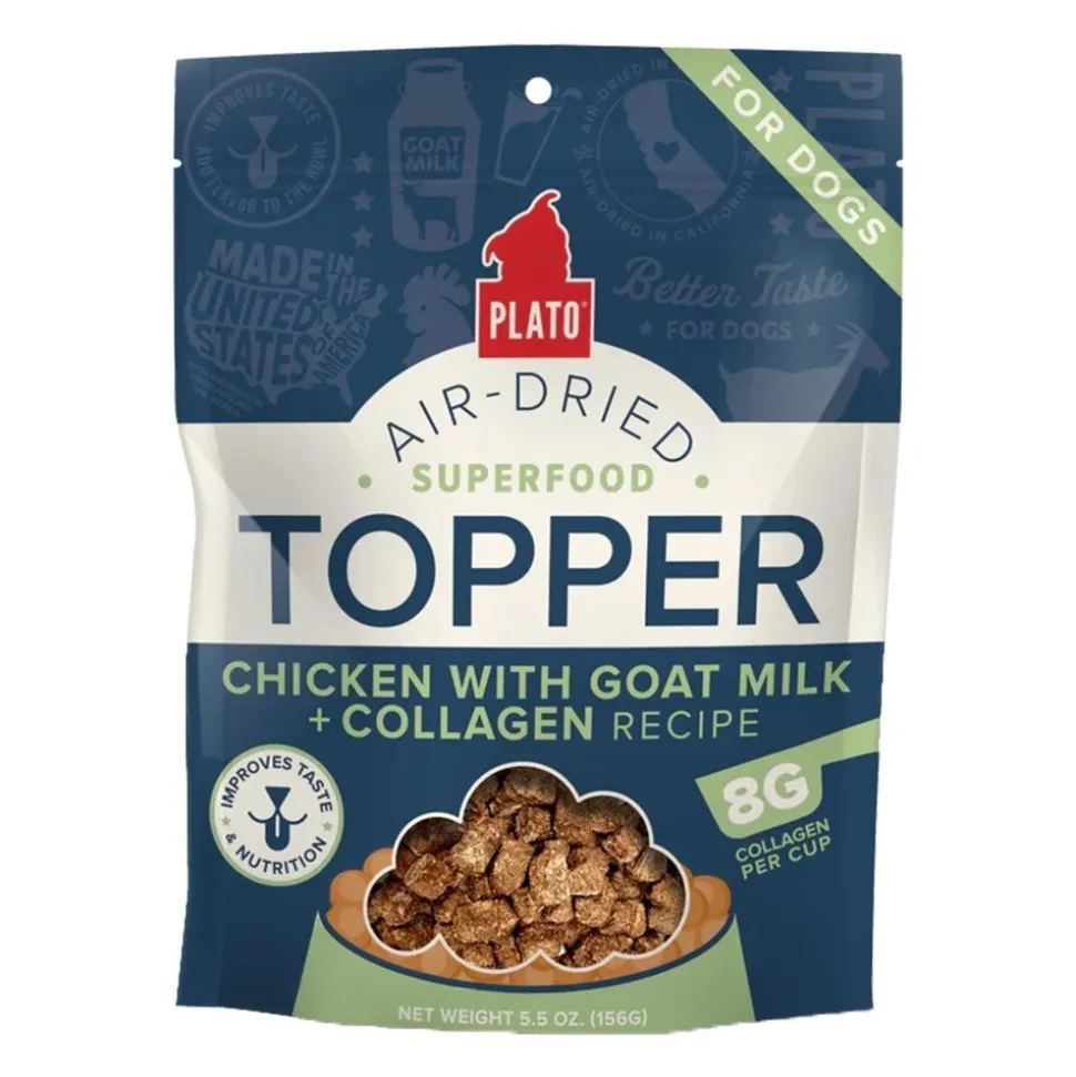Plato Air-Dried Chicken with Goat Milk & Collagen Dog Superfood Topper 5.5-oz