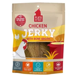 Plato Chicken Jerky with Bone Broth Dog Treats 16-oz
