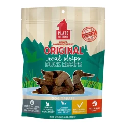 Plato Original Real Strips Duck Dog Treats 6-oz