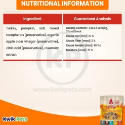 Plato Original Real Strips Grain Free Turkey with Pumpkin Dog Treats 18-oz