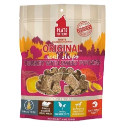 Plato Original Real Strips Grain Free Turkey with Sweet Potato Dog Treats 18-oz