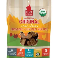 Plato Original Real Strips Organic Chicken Dog Treats 18-oz