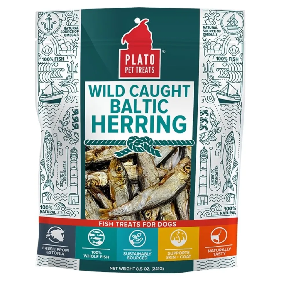 Plato Wild Caught Baltic Herring Fish Dog Treats 8.5-oz