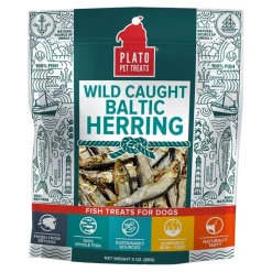 Plato Wild Caught Baltic Herring Fish Dog Treats 3-oz